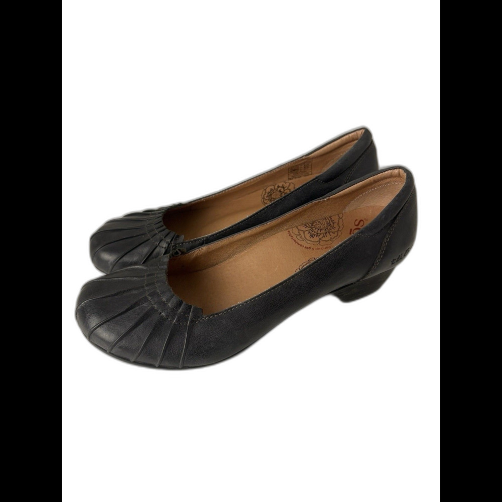 Taos Slip On Ballet Shoes Low Heel Women’s 9 Navy Blue Leather Classic Comfort